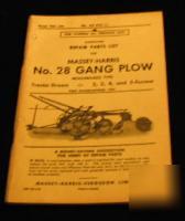 Massey harris no 28 gang plow mouldboard type