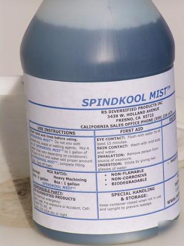 Spindkool 33 biodeg mist cutting fluid coolant 1GAL