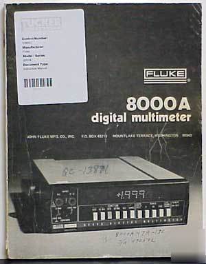 Fluke 8000A dig. multimeter instruction manual