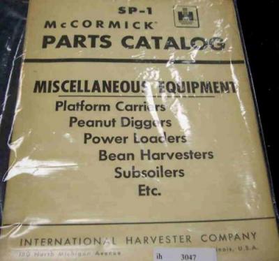 Mccormick miscellaneous equipment parts catalog manual