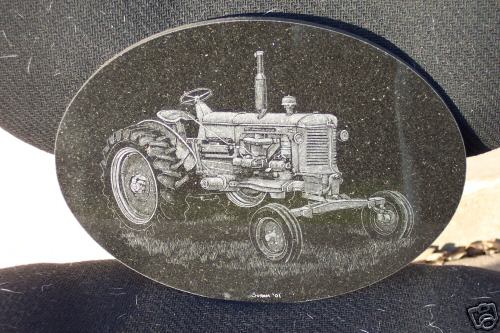 Minneapolis-moline ub granite tractor etching