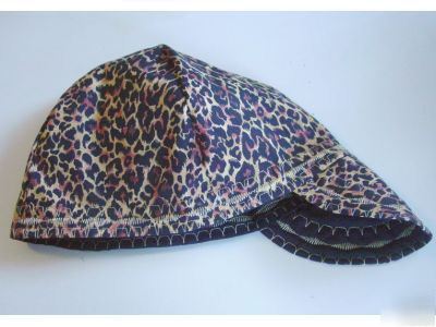 New wild leopard print welding hat 7 1/4