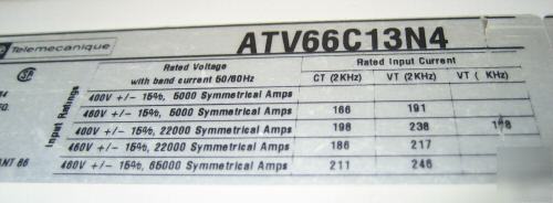 Telemecanique 125-150HP vfd ATV66C13N4 altivar 66 drive