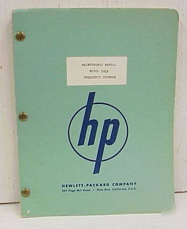 Agilent hp 524A electronic counter maintenance manual