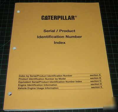 Cat caterpillar serial number model index book manual