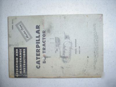 Caterpillar D8 tractor antique operators manual