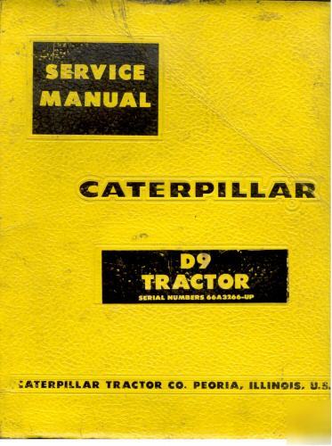 Caterpillar D9 D9G service manual