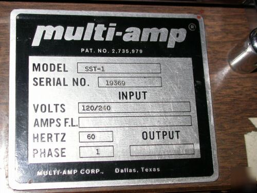 Multi-amp sst-1 120/240 volts