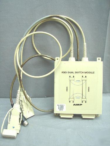 New amp 501916-2 dual optical fddi bypass switch module 