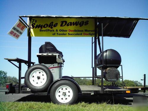 Smoke wagon trailer with bbq