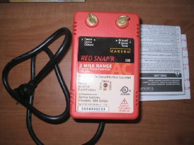 Zareba red snap'r electric fence charger - 2 mi range