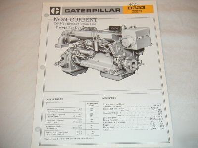  caterpillar model D333 marine diesel engine brochure 