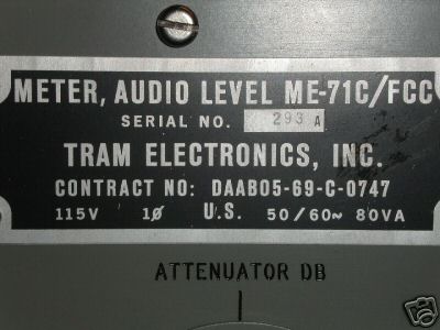 ? tram military tube audio level meter tester me-71C ?