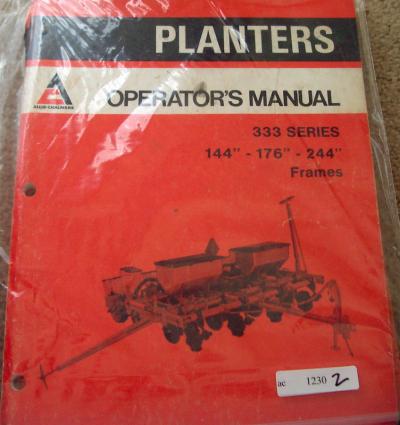 Allis chalmers 333 planter operators manual