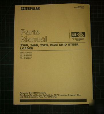 Cat caterpillar 236B 246B 252B 262B loader parts manual
