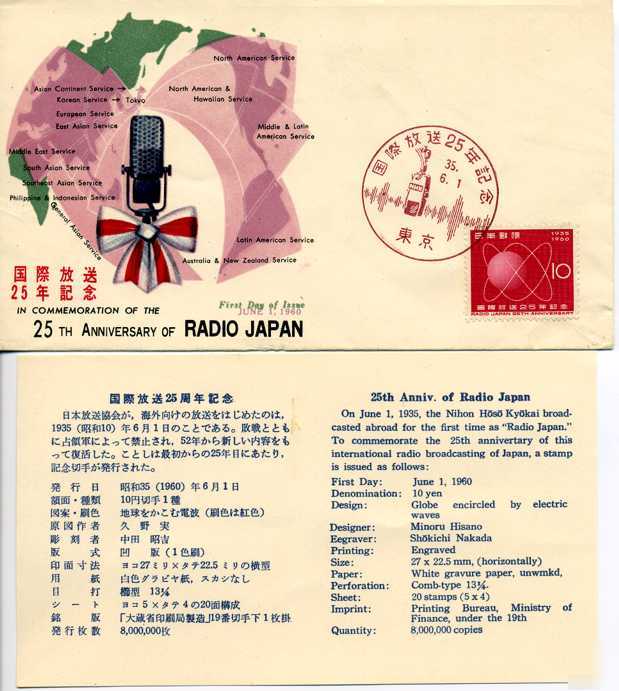 Japan 25TH anniv. radio japan fdc