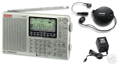 Sangean ats 909 short wave radio -plug, antenna, manual