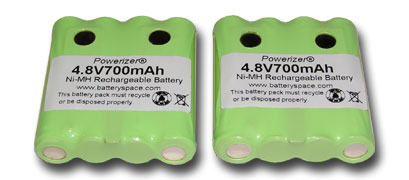 Two 4.8V 700MAH nimh battery for frs cb talk radio 