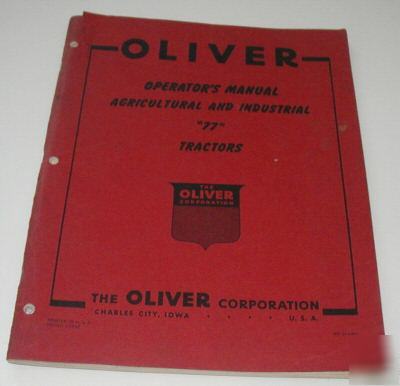 1952 oliver operator's manual 