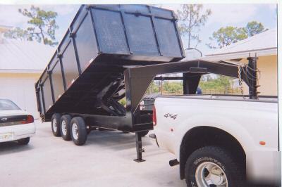 2007 8 x 18 x 4 gooseneck dump trailer 21,000 gvw