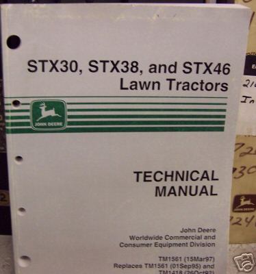 John deere STX30,38 and 46 lawn tractor repair manual