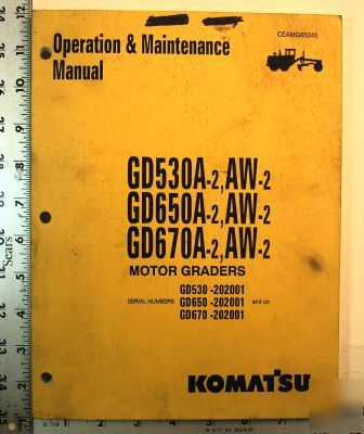 Komatsu op & maintenan manual motor graders / see notes