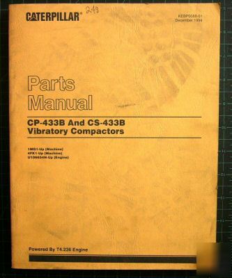 Cat caterpillar CS433B CP433B parts manual cp cs 433B