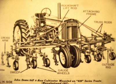 John deere 620 - 730 tractor cultivator parts catalog