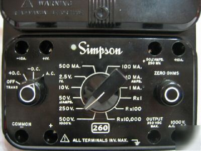 Simpson 260 multimeter vom volt ohm meter, series 7P
