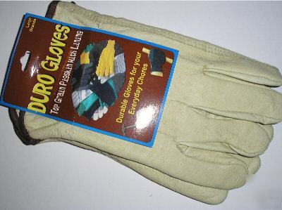 Six pair lined top grain pigskin gloves by duro-supple 