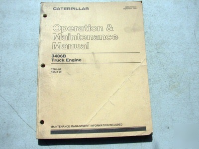 1988 caterpillar 3406B truck engine factory oper manual