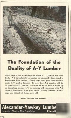 Alexander yawkey lumber co prineville or ad 1946