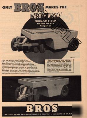 Bros wobble wheel pneumatic roller 1947 magazine ad
