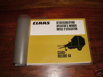 Claas rollant 44 round baler operators manual 