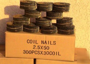 Coil nail 2.5 x 50(300 pcs x 30 coils) 9000 pcs per box