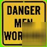 Danger men working-outdoor steel porcelain sign