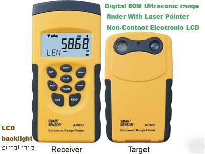 Digital 60M ultrasonic range finder with electronic lcd