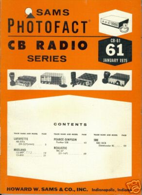 Sams photofact cb-61, cb radio series, jan 1975