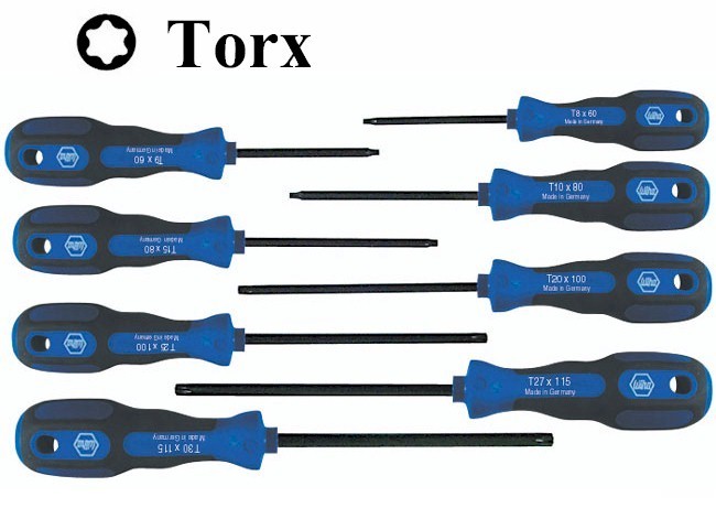 8 pc torx screwdrivers set tools made in germany