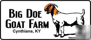 Boer goat decal rectangle customized - 3 color