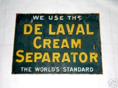 Delaval cream separator sign-embossed -rare -dairy farm