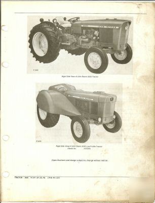 John deere 2020 tractor parts catalog manual pc-971