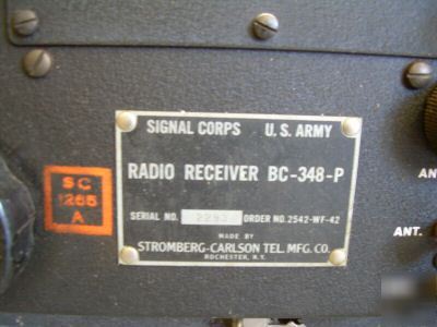 Bc-348-p, stromberg-carlson, military radio, receiver