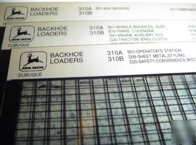 John deere 310A & 310B backhoe parts catalog microfiche