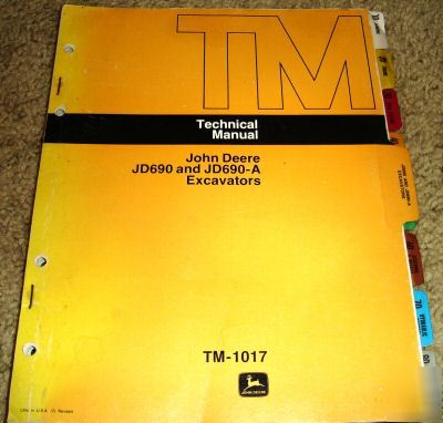 John deere 690 & 690-a excavator technical manual jd tm