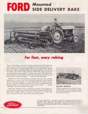 1956 ford 600/800 tractor- side delivery rake brochure