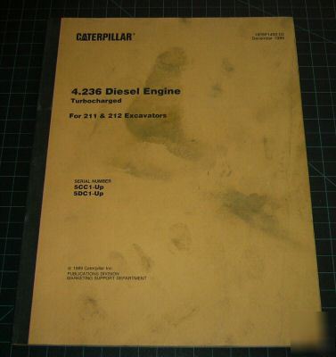 Cat caterpillar 4.236 parts manual 211 212 excavator