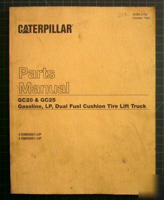 Cat caterpillar GC20 GC25 forklift parts manual book gc