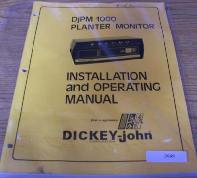 Dickey-john djpm 1000 planter monitor operators manual
