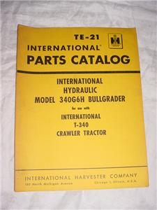 International bullgrader / t-340 crawler parts catalog
